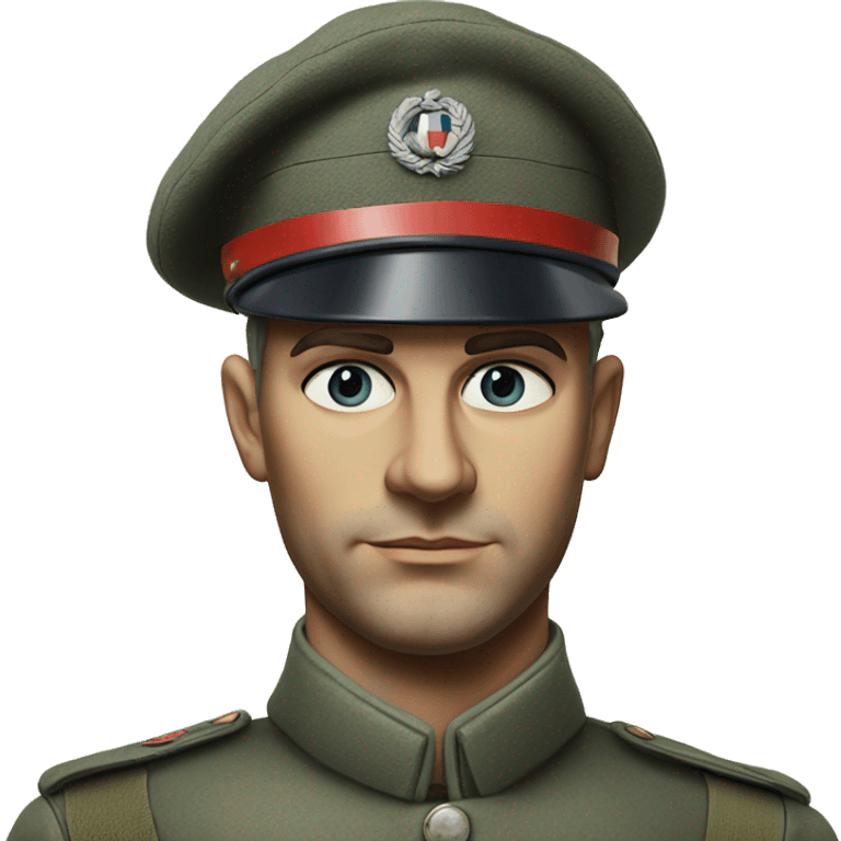 photorealistic serious french soldier 1960s emoji