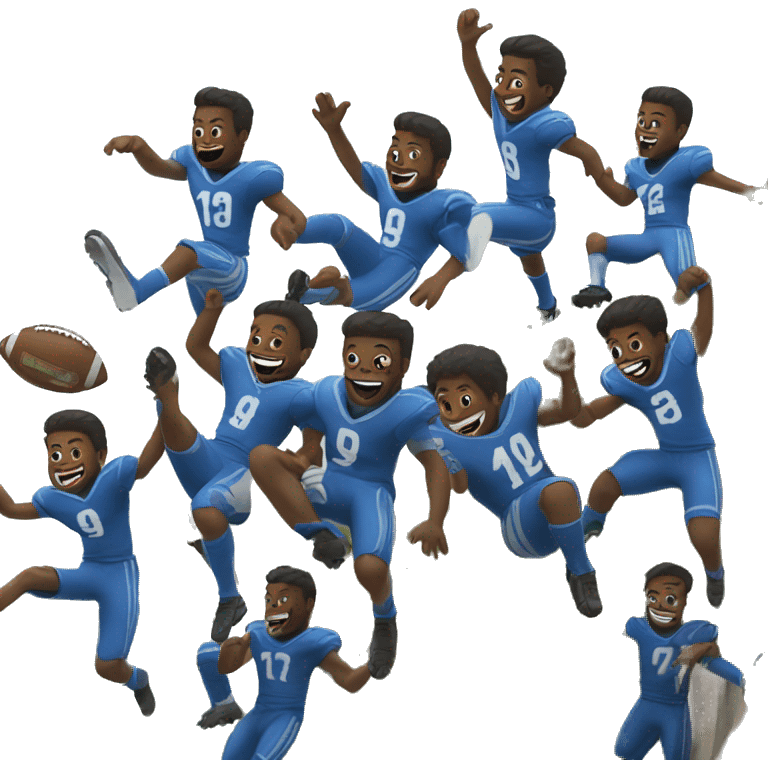 Football team free falling off a cliff emoji