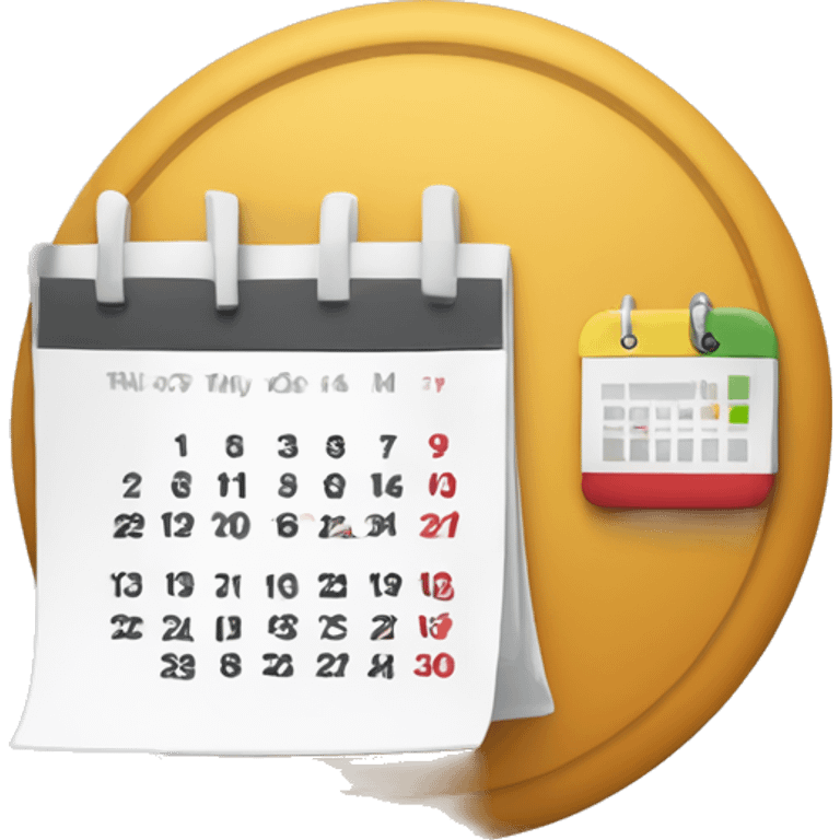 Calendario simplificado con un círculo o check minimalista en una esquina. emoji