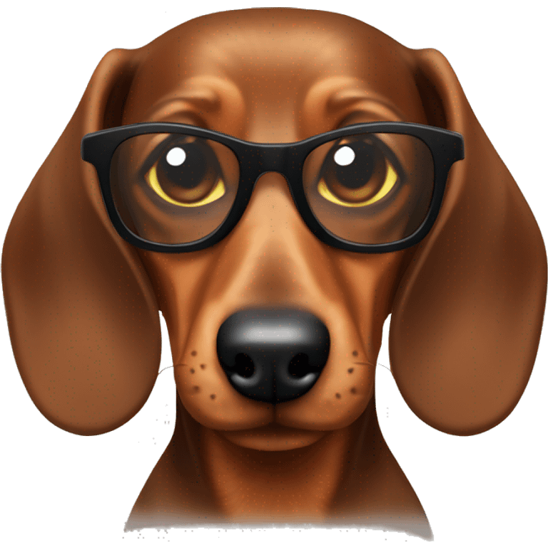 Brown Dachshund in shades  emoji