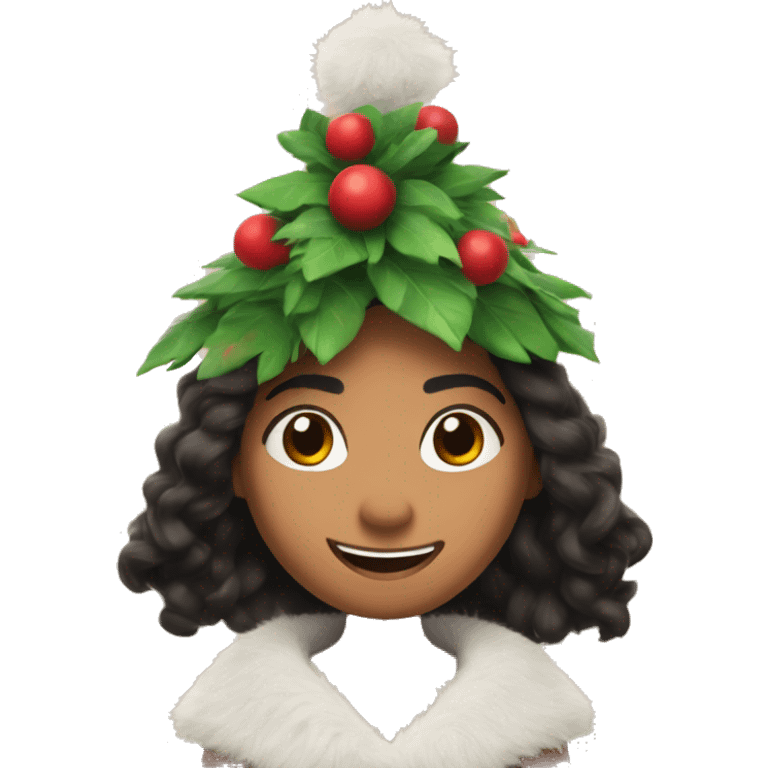 moana christmas hat open arms emoji