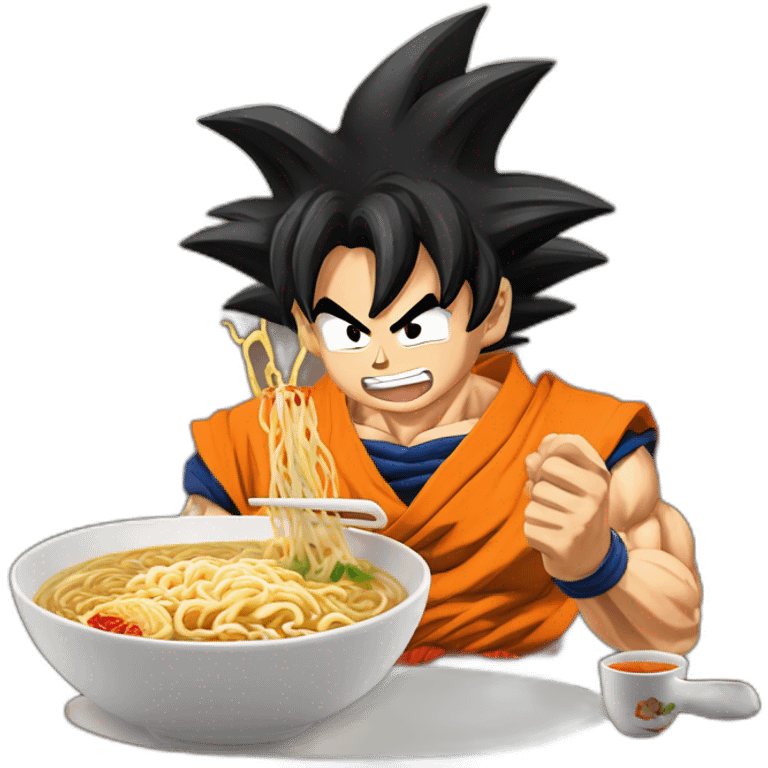 goku super saiyan eating ramen bowl emoji