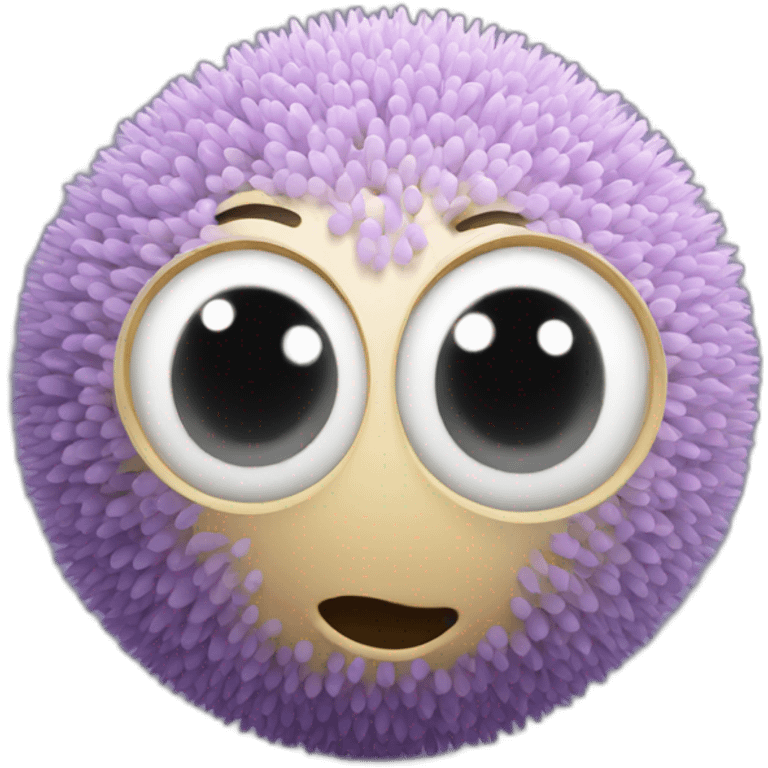 3d sphere with a cartoon allium texture with big beautiful eyes emoji