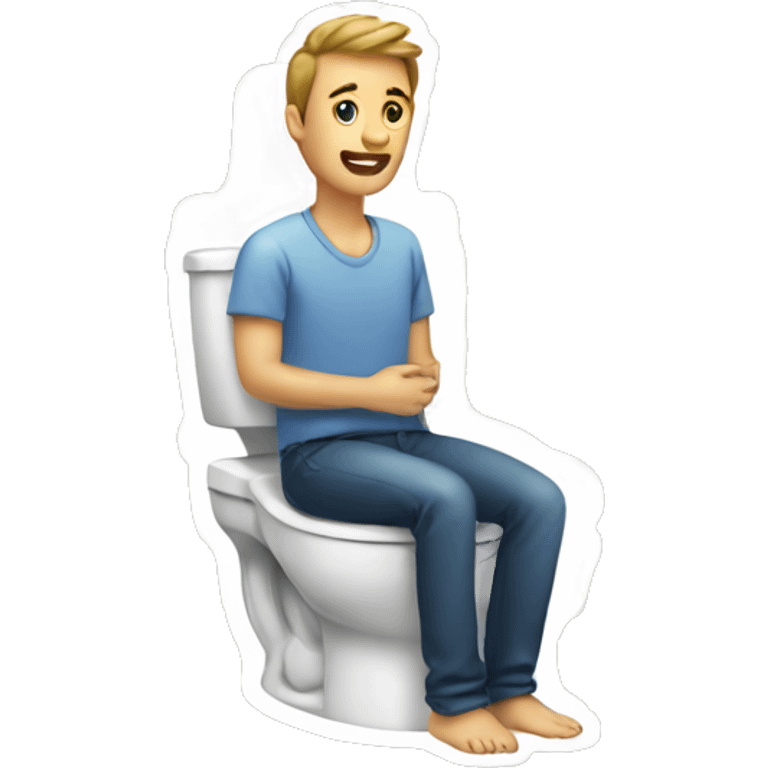 Man on toilet generating emojis emoji