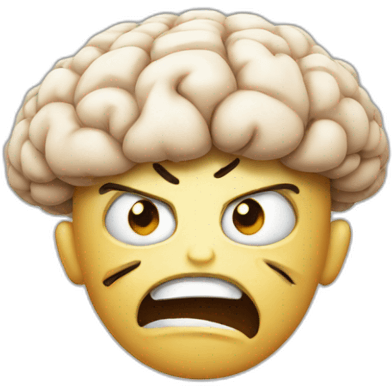 mad brain emoji