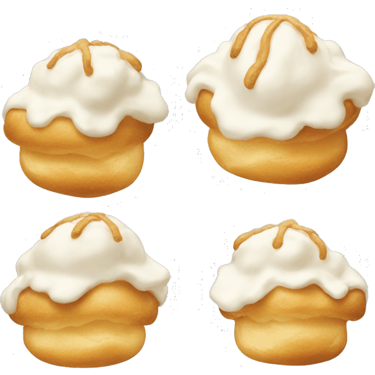 Classic white cream puff vanilla emoji