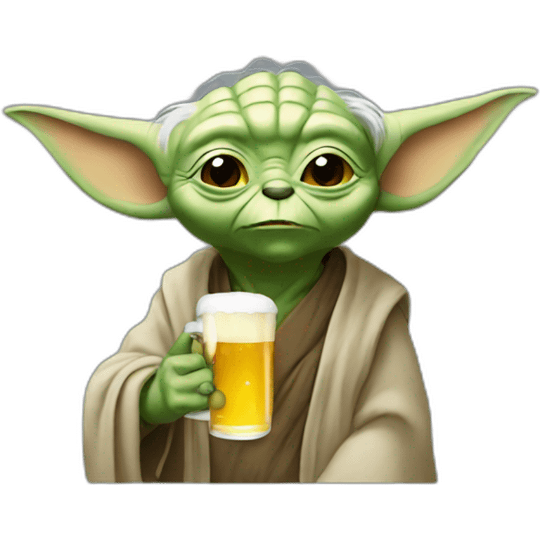 Yoda drinking beer emoji