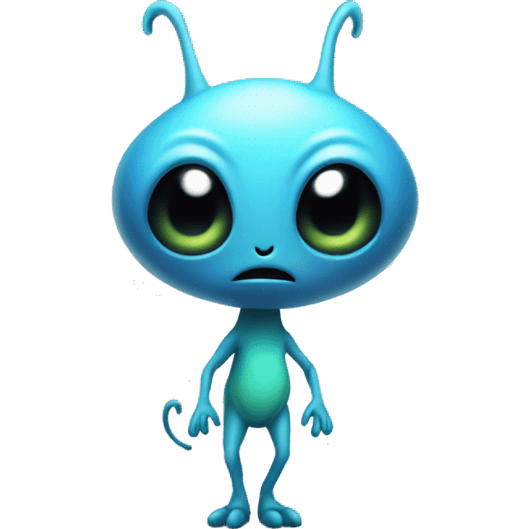 Alien on two legs, cute, with a tail and antennaes emoji