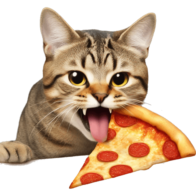 Cat licking pizza emoji