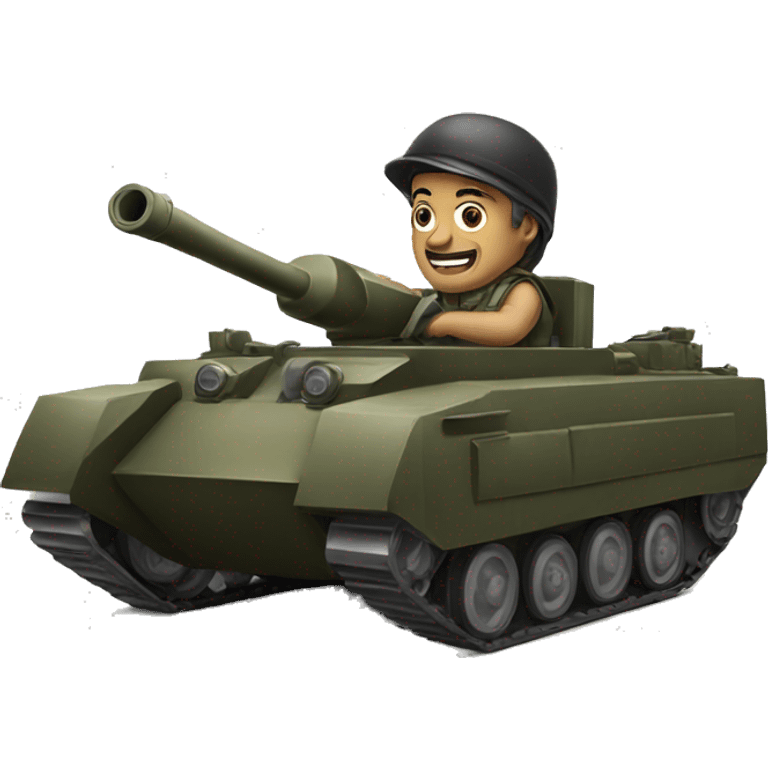 Man driving a tank emoji