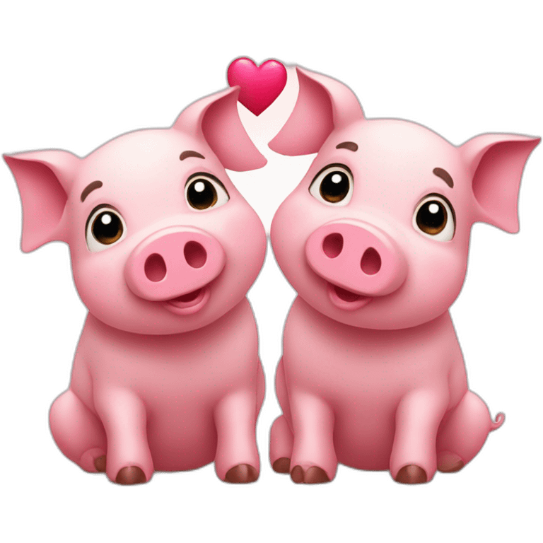 2 Pigs in love  emoji