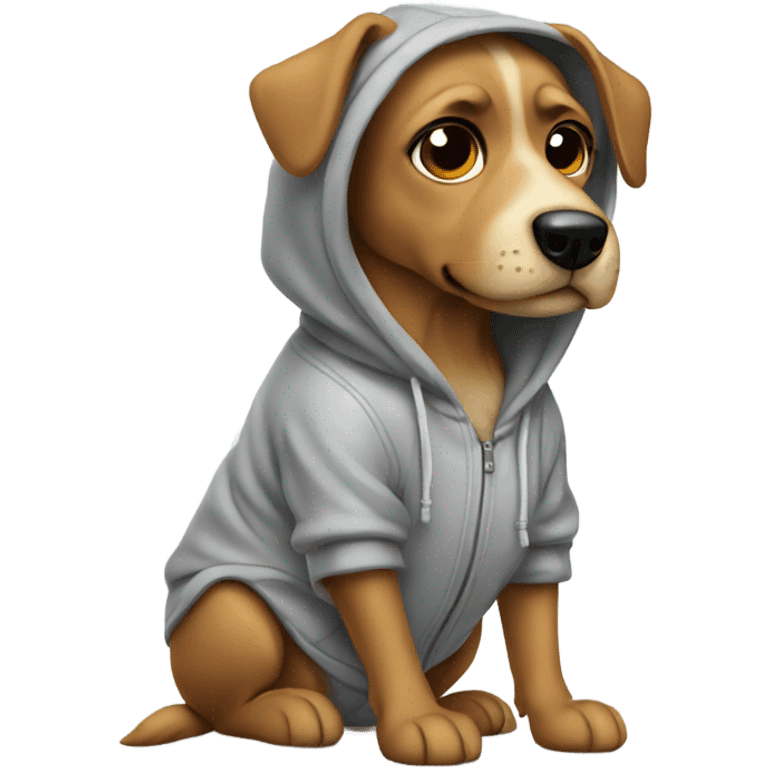 Dog wearing a hoodie emoji