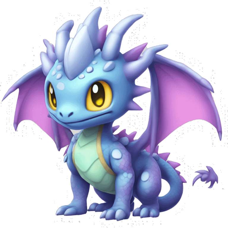 Kawaii Edgy Bright Ethereal Fantasy Dragon Pokémon Fakemon full body emoji