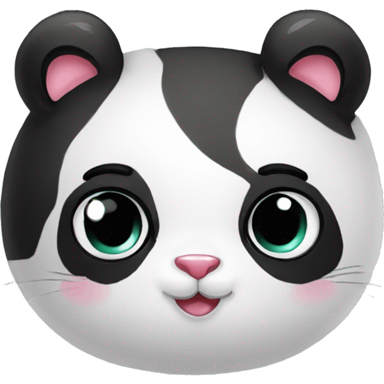 Cute panda cat kissing his girlfriend  emoji