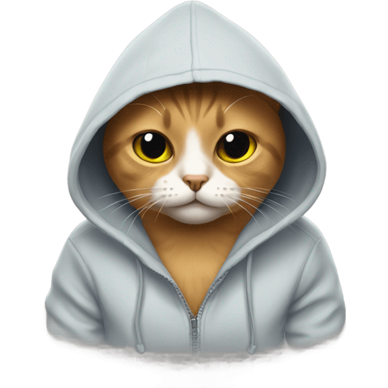 Cat wearing a hoodie  emoji