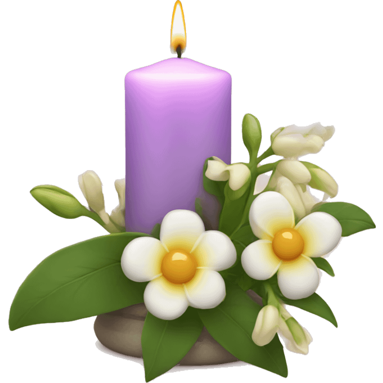 Spring candle with flowers  emoji