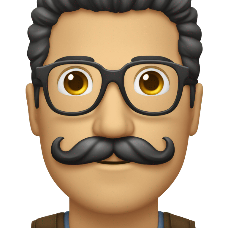 Señor con mostacho nariz y gafas con grandes pestañas. El señor es negro emoji