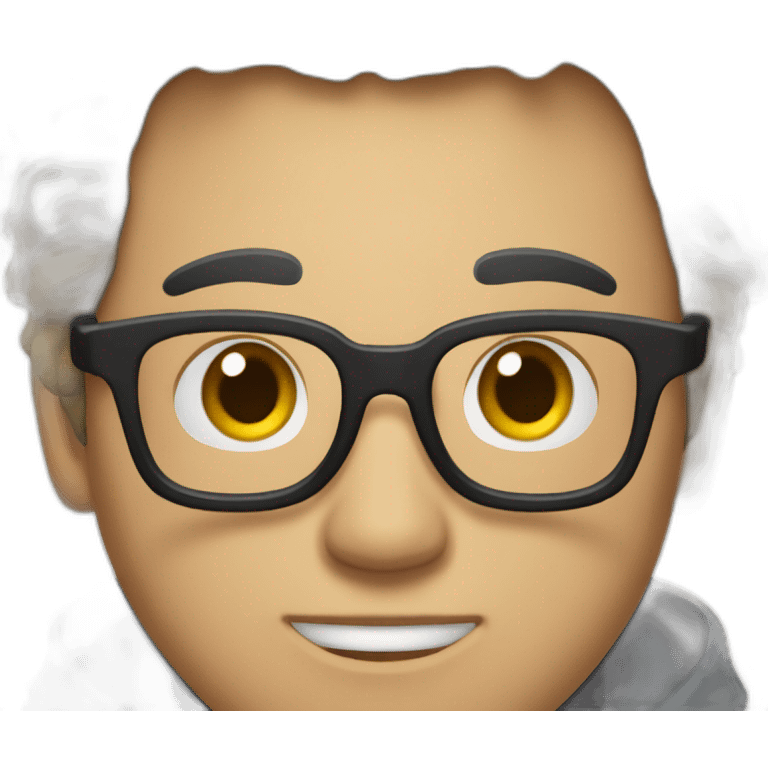 a Wheatish Complex guy wearing glasses, with a Fauxhawk hairstyle, wearing a black hooded denim jacket emoji