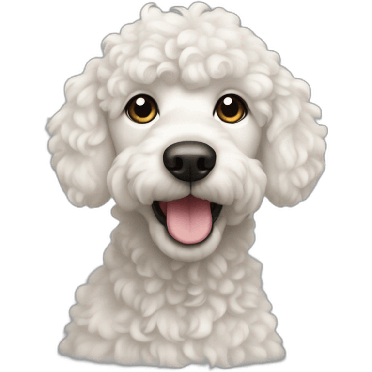 caniche white curly ears up emoji