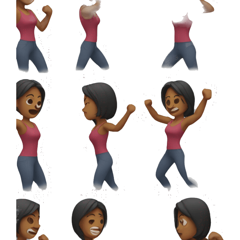 Woman doing Punching motion emoji