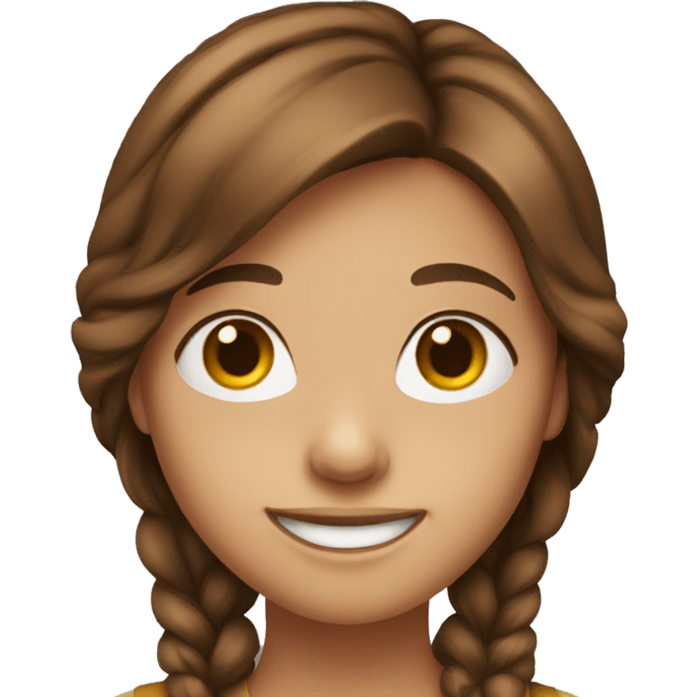 smiling girl with brown hair emoji