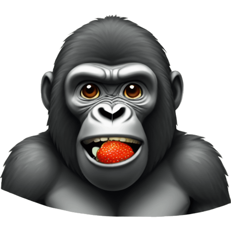 gorilla eating strawberry emoji