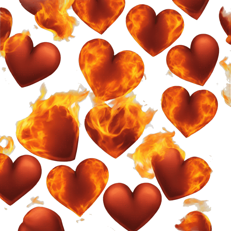 Heart made from fire  emoji