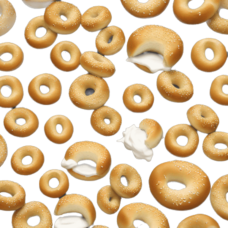 Everything bagel with cream cheese  emoji