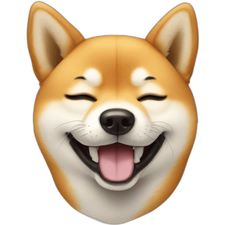 Shiba inu smile, eyes closed  emoji