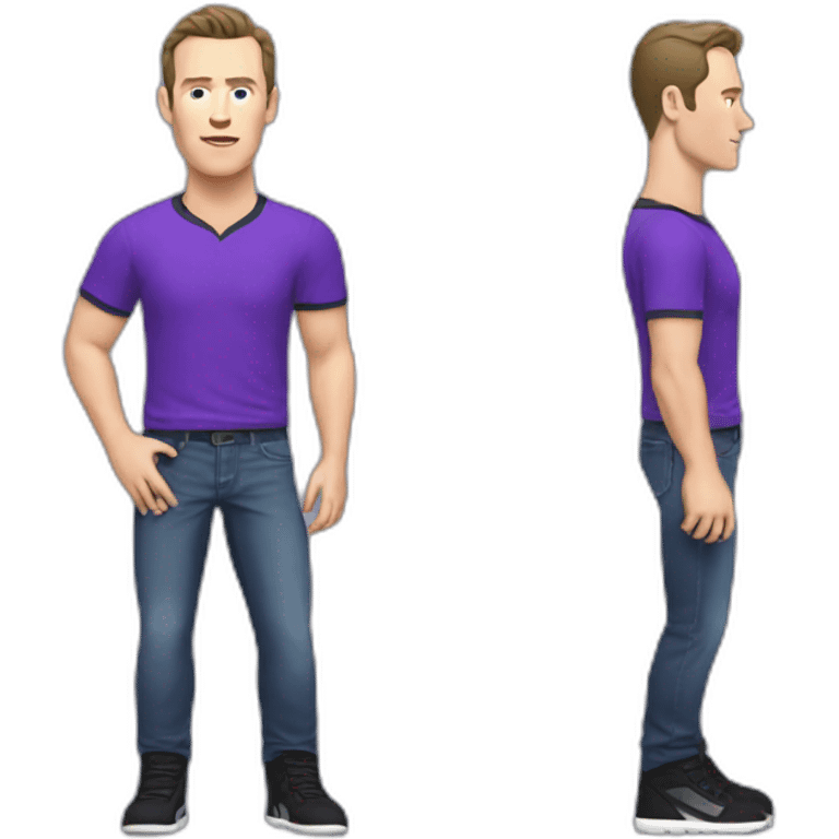 Jonathan Toews wearing a purple shirt and jeans  emoji