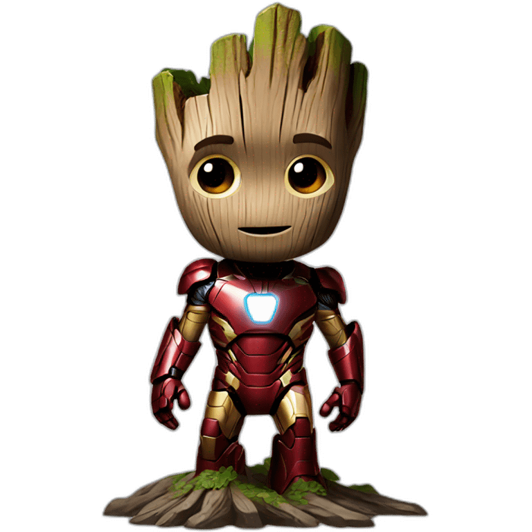 Groot with iron man emoji