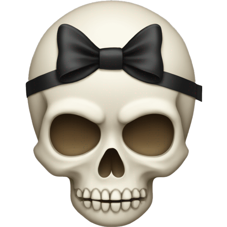 skull emoji with black bow emoji