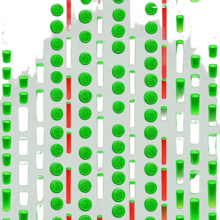 a cryptocurrency chart with green and red candles     emoji