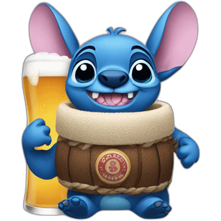 Stitch drinks beer emoji