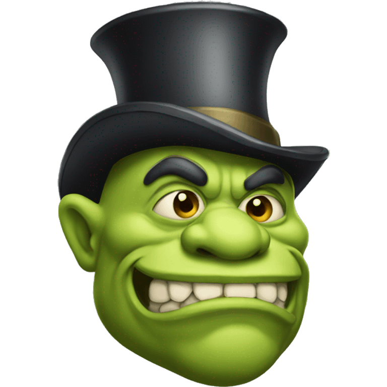 Ogre wearing a tophat emoji