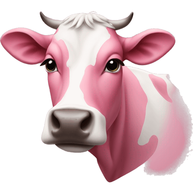 cow wearing a pink hoodie  emoji