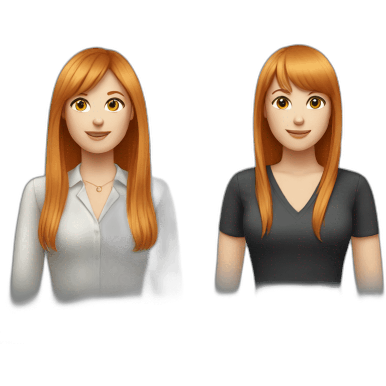 Female friends, both CEOs, one with Long, red Hair and bangs, The other with short, blond Hair emoji