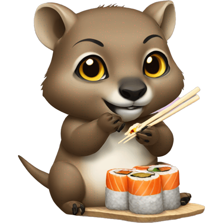 Rock hyrax eating sushi emoji