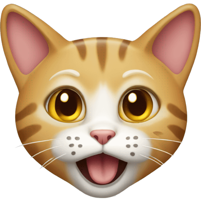 Emoji cat with shocked face emoji