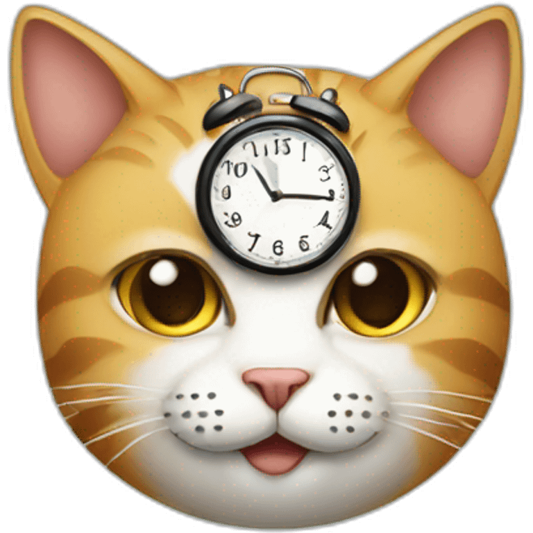 cat with clock on head emoji