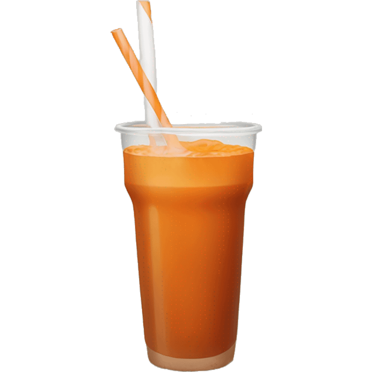 Thai tea with straw emoji