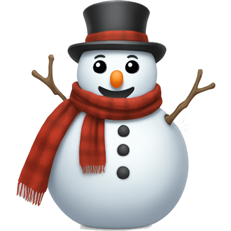 snowman with  scarf around his neck and pot on his head emoji