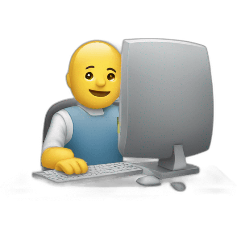 Working on computer emoji