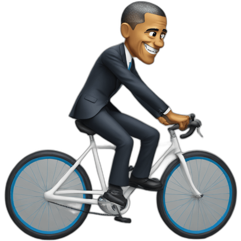 Obama riding bicycle emoji