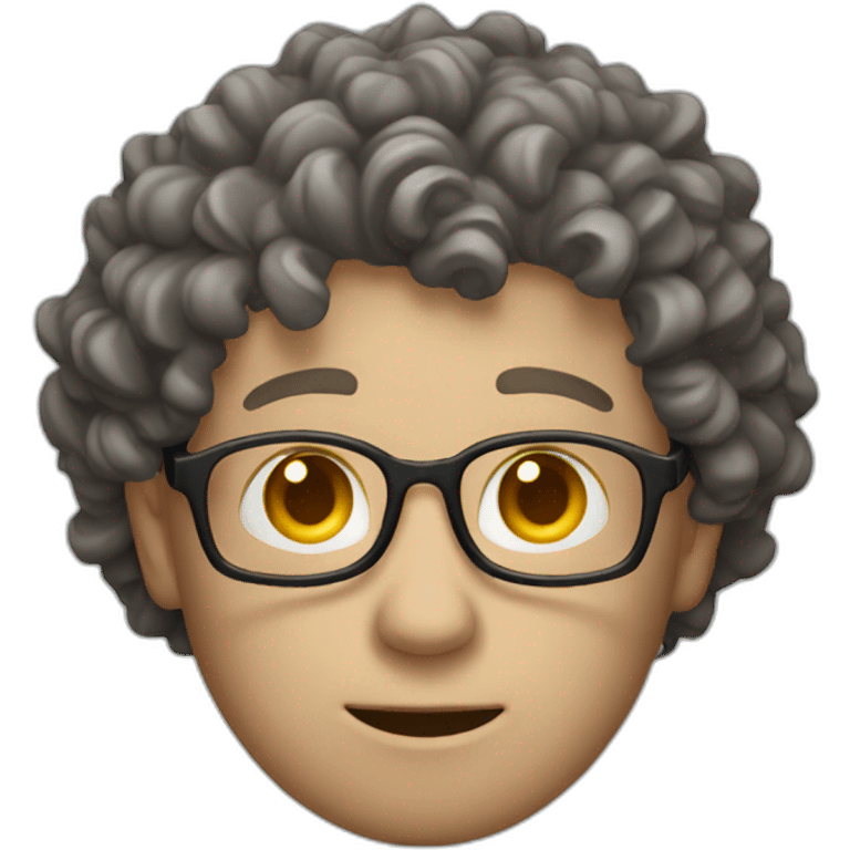 Curly white man with camera emoji