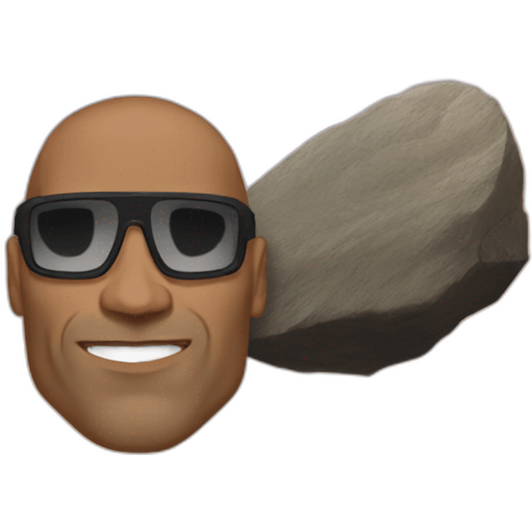 the rock as a rock emoji