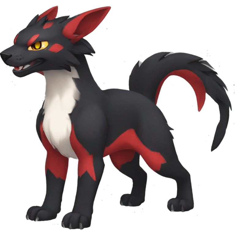 cool black red animal hybrid Fakemon full body emoji