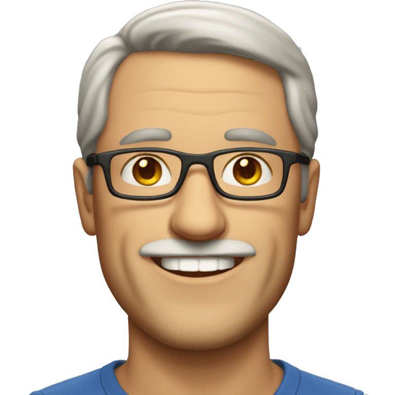 European smiling middle-aged man in glasses emoji