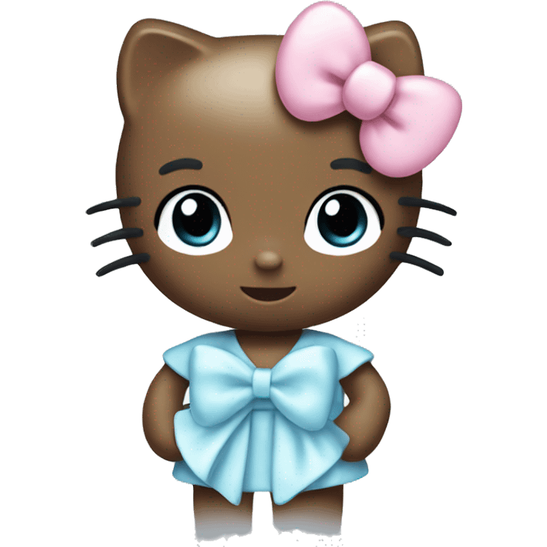 hello kitty with a pale blue bow emoji