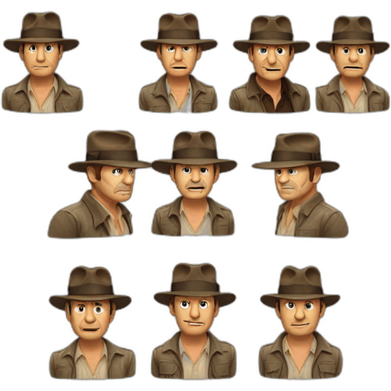 A TOK emoji of Harrison Ford as Indiana Jones. No patterns emoji